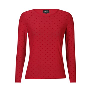 Liberté - Mesh Ls Tshirt Dot - Dark Rasberry Medium Dot